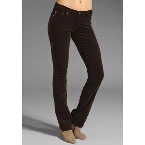 ADRIANO GOLDSCHMIED CORDUROY Pants 32R COFFEE BEAN THE BALLAD SLIM BOOT Mod Boho